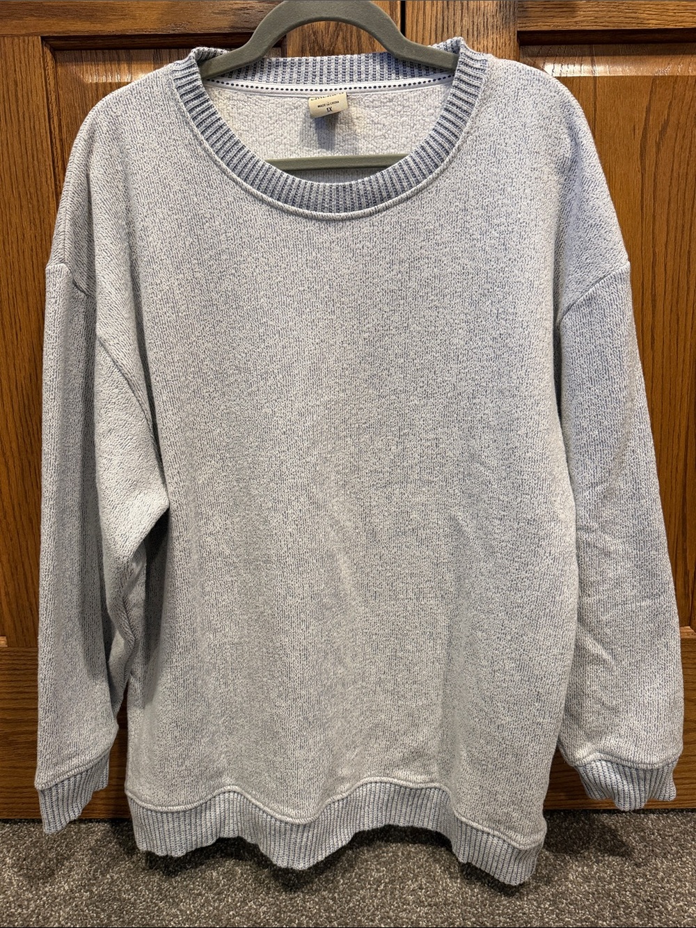 Women's Light Blue Scoop Neck Sweater - Soft Knit Pullover